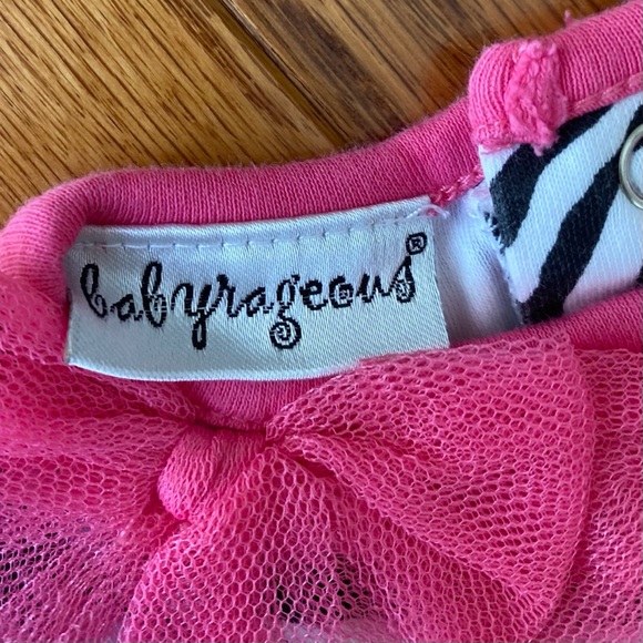 Babyrageous | zebra print with pink tulle accents - Picture 2 of 4